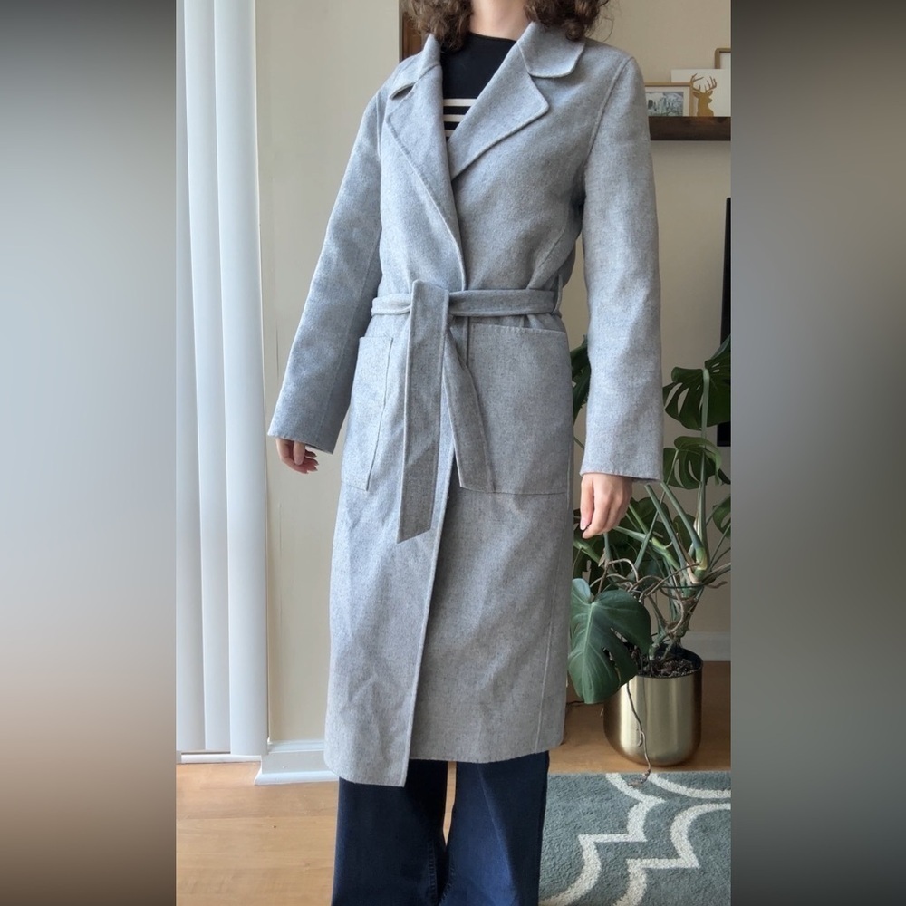 Reiss Millie Wool Blend Longline Overcoat, Grey, Size 6 - Picture 10 of 16